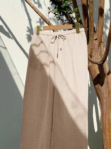 Comfortcana Damskie, uniwersalne, jednokolorowe, szerokie spodnie w swobodnym stylu