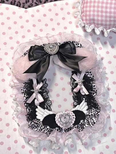 Kawaii 1pc Leopard Print Card Cover ,Keychain Plush Pendant Can Store, Campus Cards, Meal Cards ,Document Set, Good Item Fashion Decoration For Christmas Gift For Holiday For Young Girls & & White-Collar Workers Card Holder Wallet Business Card Holder Credit Card Holder Id Card Holder Women For Women Card Wallet