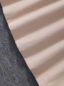 少女拼色泡泡袖迷你连衣裙 - 卡其色 - 查看 10