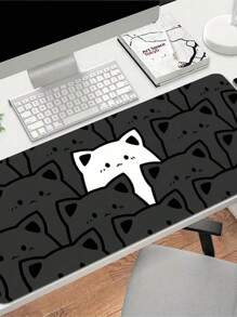 SHEIN 1件黑猫白猫鼠标垫简约大号家用办公学生电竞腕垫锁边软桌布笔记本电脑垫男女 - 多色 1 - 查看 9