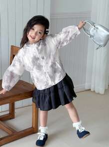 Dazy Kids Young Girl Tie-Dye Long Sleeve Zipper Front Casual Hoodie - Grey - View 4