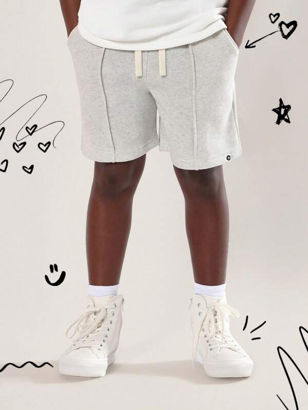 SUMWON French Terry Summer Play Shorts Elastic Waistband Indoor Outdoor Comfort Daily Wear Weekend Casual Youth Activities Loungewear Sport Leisure Playtime