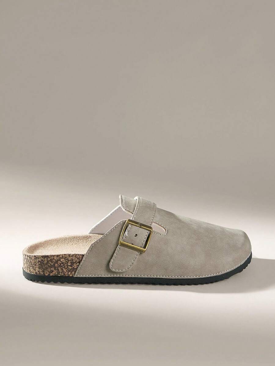 Solecia 女士时尚厚底方形扣一脚蹬拖鞋，配套女鞋