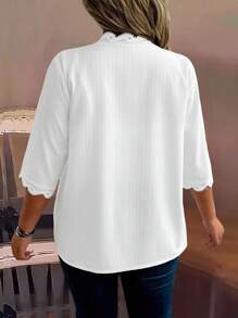 EMERY ROSE Cárdigan abierto de unicolor con mangas con volantes para mujer de talla grande, blusa casual