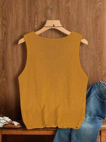 Breezaya 女士休闲纯色无袖针织上衣，适合大学穿着的针织毛衣