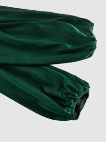 SHEIN MOD 大码女式绿灯袖休闲衬衫