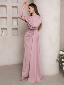Veilorie Women's Extra Long Dress, Fashionable For Summer Occasion Dresses   Tea Party Dress   Birthday Women Outfits - Pink - View 2