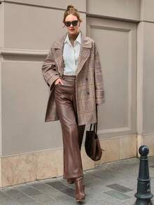 CLARA VERO Women Button Detailed Plaid Long Overcoats - Multicolor - View 5