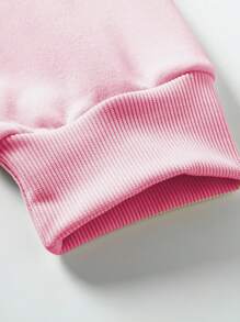 DrmWander Women's Plus Casual Loose Long Sleeved Round Neck Printed Sportswear, Suitable For Beach Wear In Spring And Summer Pullover Fall Winter Autumn - Pink - View 5