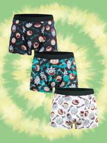 Rick and Morty X SHEIN Cuecas Boxer Estampa Cartoon para Homens