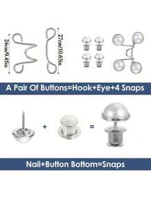 1pc Adjustable Waist Buckle Extender Set, Jeans Extender Waist Extender Button, For Pants Adjustable Jean Button Perfect Fit, Instant Button