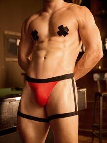DrisQ DrisQ Men's Black & Red Stitching Lift Butt Thong Underwear, Fashionable & Sexy - Multicolor - View 3