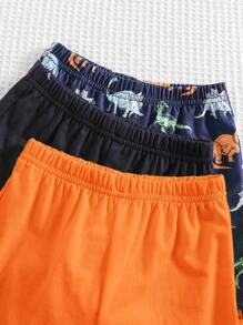 6件套男宝宝夏季休闲度假可爱卡通条纹上衣和短裤基础款多件装男宝宝服装恐龙男宝宝套装夏季男宝宝休闲套装婴儿休闲套装男宝宝恐龙服装图案