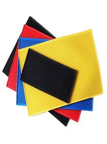 SHEIN 1pc 11.81*5.91in Suitable For Kitchen Bar KTV Coffee Bar Rectangular PVC Soft Rubber Coaster Thickened Rubber Mat Non-Slip Water-Proof Drain Mat Drying Bowl Mat Multiple Colors Available - Multicolor - View 9