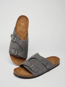 SHUZIA Sandalias con plantilla de corcho y correa ajustable, con soporte de arco para comodidad de los hombres