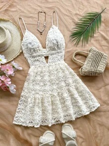 Soleia 女士彩色柠檬印花迷你连衣裙，度假风格