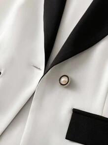 GlowEve Blazer court à manches courtes blocs de couleurs élégant pour le travail pour femmes