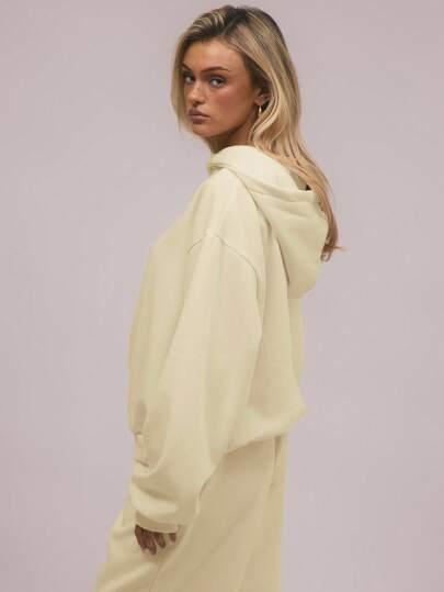 MUSERA Moletom oversized com capuz, modelagem relaxada e ombros caídos. Ideal para volta às aulas, inverno, aconchegante, fofo, casual, para o dia a dia, streetwear Y2K, guarda-roupa cápsula, amarelo, primavera e férias.