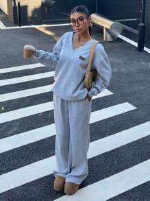 Muchica 字母贴片落肩运动衫和运动裤 - 彩色 - 查看 5