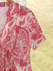 Rusticease 休闲印花无袖圆领A字夏季连衣裙 - 彩色 - 查看 4