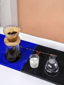 SHEIN 1pc 11.81*5.91in Suitable For Kitchen Bar KTV Coffee Bar Rectangular PVC Soft Rubber Coaster Thickened Rubber Mat Non-Slip Water-Proof Drain Mat Drying Bowl Mat Multiple Colors Available - Multicolor - View 5