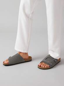 SHUZIA Sandalias con plantilla de corcho y correa ajustable, con soporte de arco para comodidad de los hombres