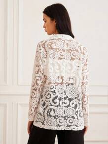 Aveloria Rosie Französischer Retro Spitze Ausschnitt Frauen Blazer