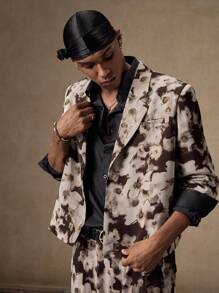 AKNOTIC Business Casual Áo khoác Blazer tay dài dáng rộng thoải mái cho nam, dành cho mùa thu đông - màu đen - Xem 5