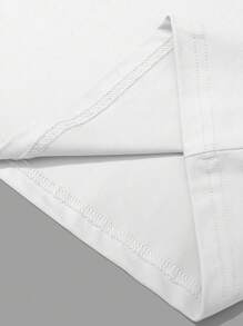 Manfinity LEGND 男士休闲字母印花圆领短袖T恤，夏季 - 白色 - 查看 6