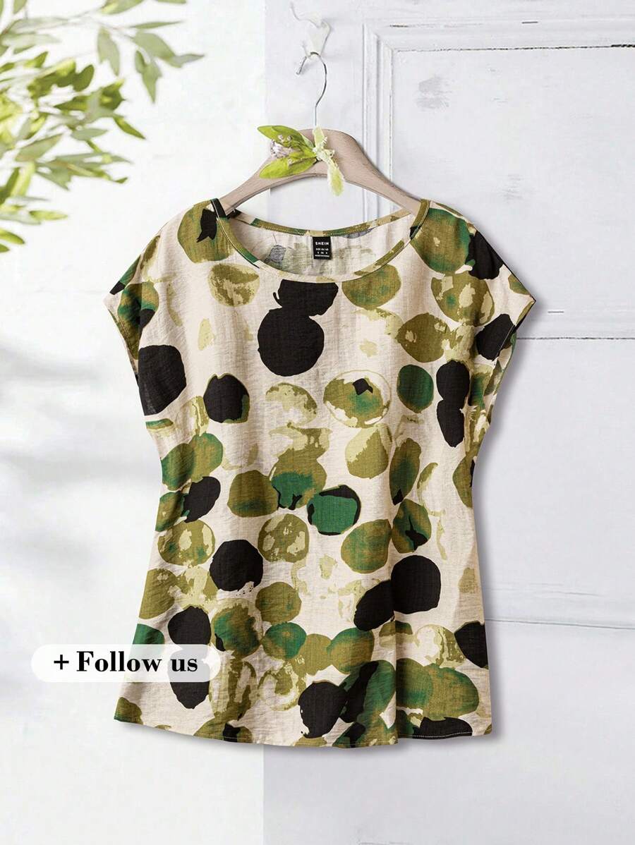 Rusticease Women's Shirt Summer Outfits For Women Going Out Tops Women Cute Shirts Flowy Top Women Summer Clothes Cute Summer Tops Cute Shirts Polka Dot - Multicolor - View 1