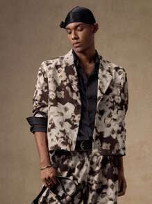 AKNOTIC Business Casual Áo khoác Blazer tay dài dáng rộng thoải mái cho nam, dành cho mùa thu đông - màu đen - Xem 4