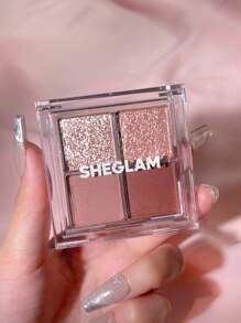 SHEGLAM 宇宙水晶眼影四色霧面閃光眼影盤中性色調金玫瑰紫紅色閃亮閃光持久超級色素光滑可混合眼影棕色眼影 品牌 美容 化妝 化妝品 適合女性與女孩 完美搭配夏季春季 Y2K 時尚 流行 生日 母親節禮物 假期 派對準備就緒 最佳顏色 - Spellbound - 查看 6