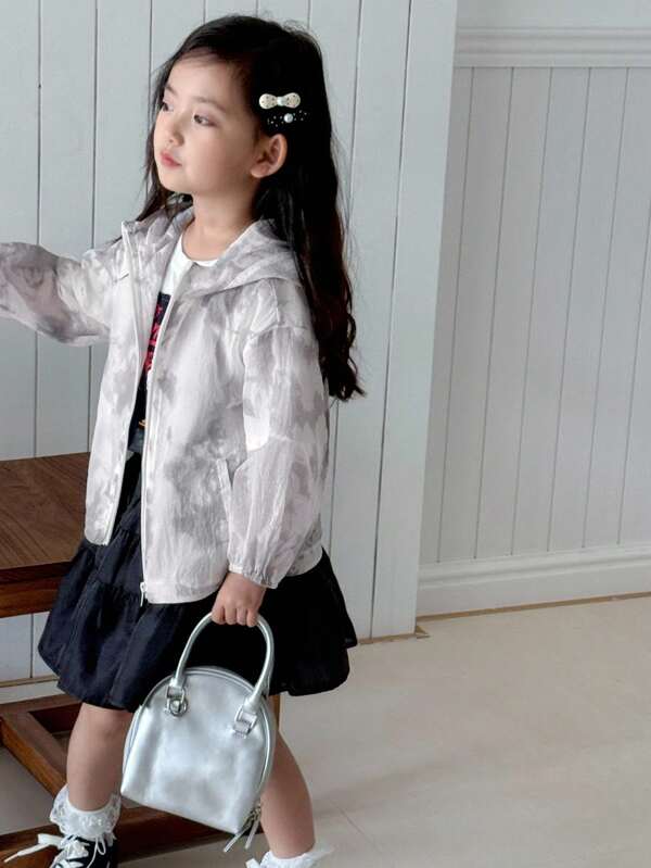 Dazy Kids Young Girl Tie-Dye Long Sleeve Zipper Front Casual Hoodie