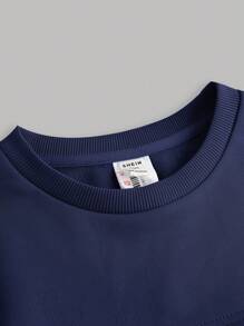 SHEIN Girlism Zestaw dla nastolatki 3 szt.: granatowa bluza, biały top na ramiączkach, długie spodnie casualowe, jesień - Granatowy - Zobacz 10