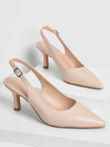 CUCCOO BIZCHIC أحذية نسائية من الجلد الصناعي ذات كعب عال ونعل مدبب ومثير، بلون بيج، لفصل الصيف والتخرج وحفلات الحفل والإجازات، تنزيلات صيفية، أساسيات أنيقة، ملابس العمل غير الرسمية، أنيقة لأعياد الميلاد والسنة الجديدة - لون مشمشي - مشاهدة 6