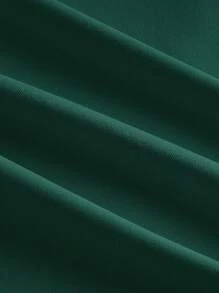 SHEIN MOD Fitted Ruched Metal Buckle Midi Dress, Olive Green - Dark Green - View 4