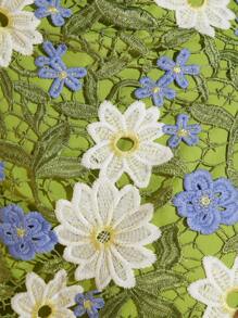 SHEIN BAE 大码女式可溶绿色短裙，波西米亚风格，春夏 - 綠色 - 查看 8