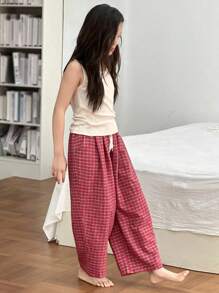 Dazy Kids 2 件套女童针织背心和梭织格子裤套装，秋季服装 - 米色 - 查看 8