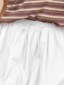 MUSERA Minifalda de burbujas con cintura con cordón, elegante, casual y linda para vacaciones de verano - Blanco - Ver 5