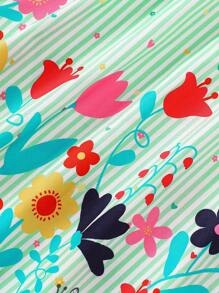 女童印花休闲度假吊带A字连衣裙 夏季连衣裙 女童碎花吊带裙 绿色条纹连衣裙 女童夏季连衣裙 碎花吊带裙 夏季连衣裙 夏季连衣裙 女童碎花连衣裙 - 綠色 - 查看 5