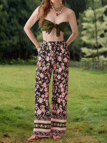 Florisole Quần họa tiết Bohemian thanh lịch dành cho nữ, hoàn hảo cho kỳ nghỉ - Nhiều màu - Xem 5