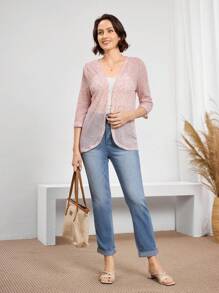 Miaspire Tunn bomberjacka i fuskpäls för kvinnor, rosa, vardagsstil - Rosa - Visa 5