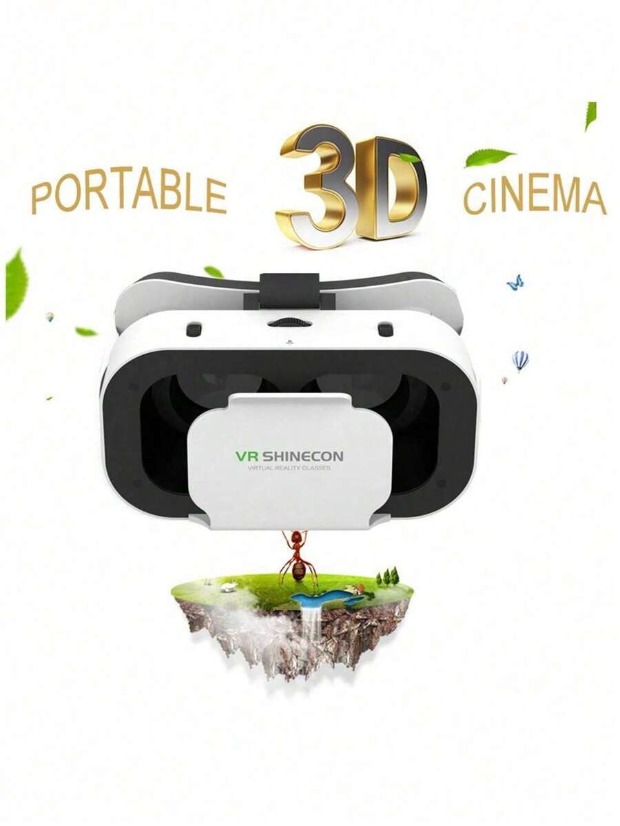 Zestaw słuchawkowy VR do telefonu komórkowego - zestaw słuchawkowy 3D do okularów Zestaw słuchawkowy do wirtualnej rzeczywistości kompatybilny z iPhonem Android - kompatybilny ze smartfonem 4,7-6,5 cala - idealny do filmów, gier mobilnych, lekki, regulowany, miękki i wygodny