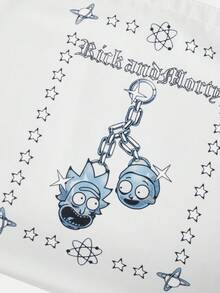 Rick and Morty X SHEIN Cartoon Pattern Hand Bag, Reusable Fashion Backpack, Multi-Functional Handbag, Printed Canvas Shopping Bag - Multicolor - View 4