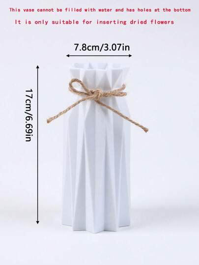 1pc Plastic Vase, Height 6.9 Inches, Origami Pampas Grass Ceramic Appearance Artificial Flower Tafel Centerpiece ation Country Farmho Office Home Living Room Festive Atmosphere view 2
