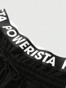 ROMWE MEN Street Life Shorts esportivos masculinos com estampa de estrela e rosto gótico, Halloween - Preto - Ver 5