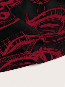 ROMWE Grunge Punk Punk Style Eye Print Pattern Women's Wine Red Camisole Top, School - Black - View 4