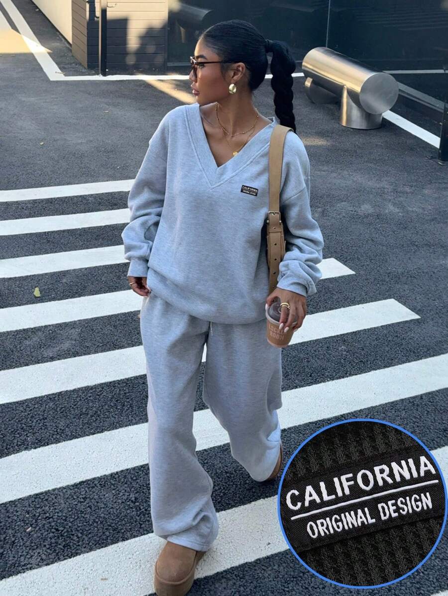 Muchica 字母贴片落肩运动衫和运动裤 - 彩色 - 查看 1