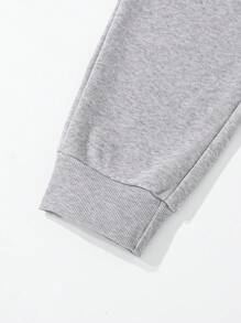 SHEIN Mirajuku Casual Loose Fit Sweatpants With Pockets, Printed Design, Suitable For Teen Boys, Daily Casual, Commuting, Sportswear Fall Winter - Grey - View 8