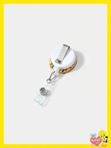 LOONEY TUNES X SHEIN Cute Letter And Cartoon Rabbit Pattern Keychain - Yellow - View 2